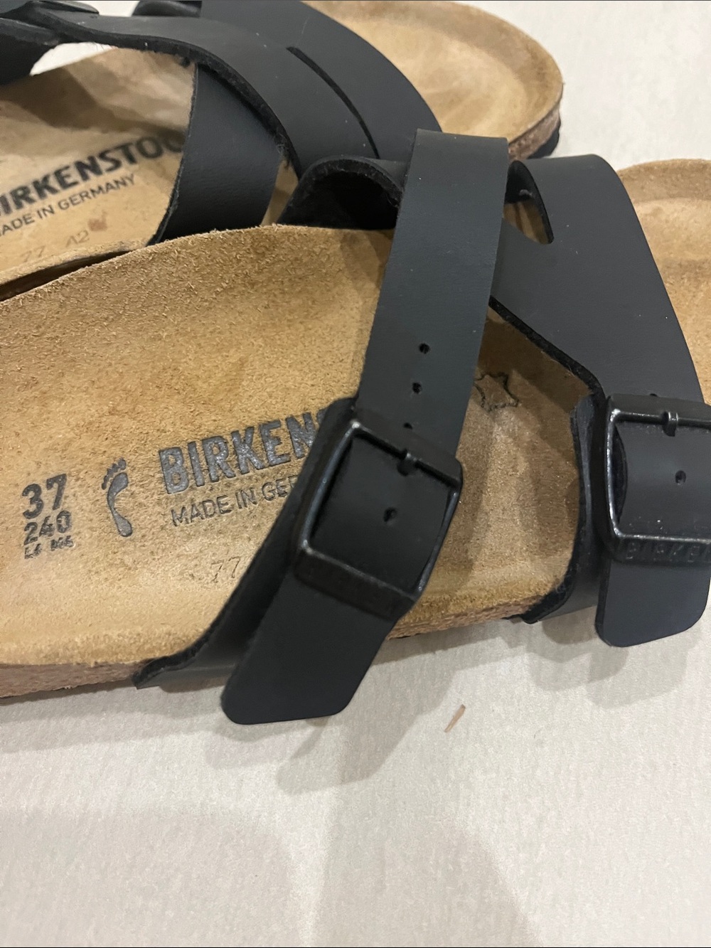 Birkenstock Black Double Strap Slide Sandals - Picture 4 of 6
